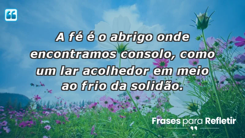 - A fé é o abrigo onde encontramos consolo, como um lar acolhedor em meio ao frio da solidão.