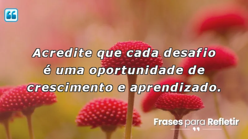 Mensagens de incentivo e motivação para enfrentar desafios e crescer.