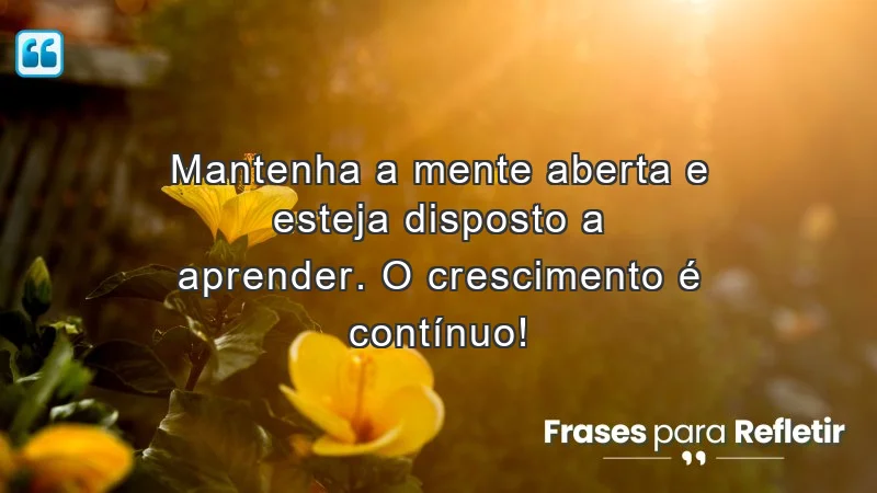 Mensagens de incentivo no trabalho que promovem aprendizado e crescimento contínuo.