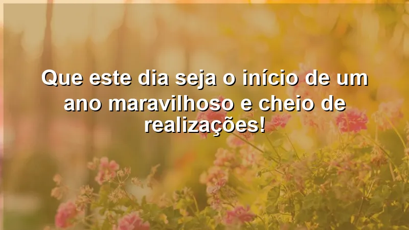 Que este dia seja o início de um ano maravilhoso e cheio de realizações!