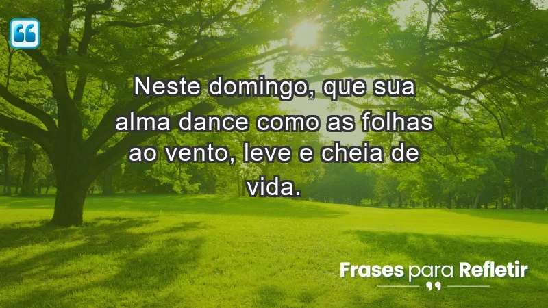 - Neste domingo, que sua alma dance como as folhas ao vento, leve e cheia de vida.