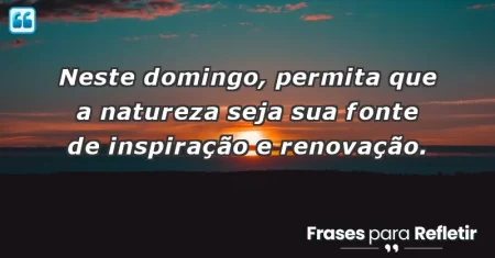 Neste domingo, permita que a natureza seja sua fonte de inspiração e renovação.