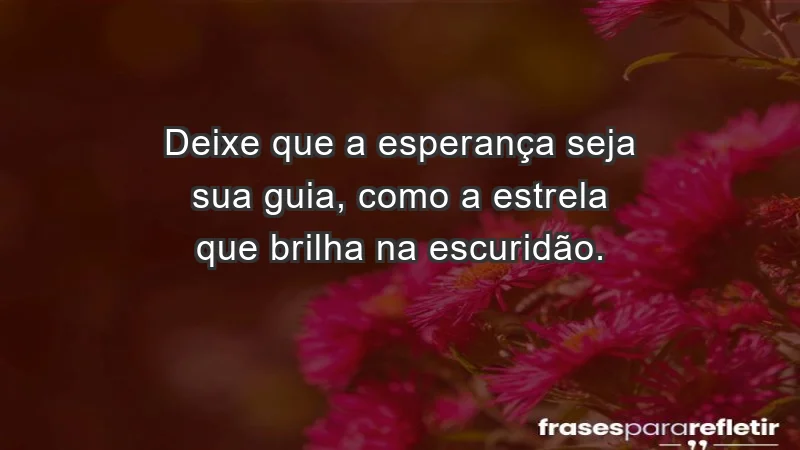 - Deixe que a esperança seja sua guia, como a estrela que brilha na escuridão.