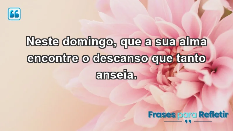 - Neste domingo, que a sua alma encontre o descanso que tanto anseia.