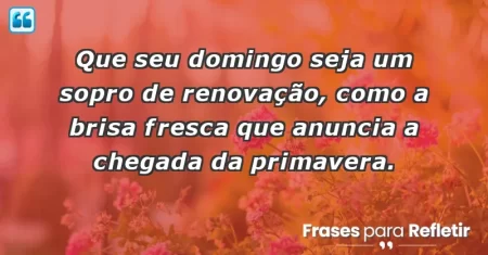 Que seu domingo seja um sopro de renovação, como a brisa fresca que anuncia a chegada da primavera.