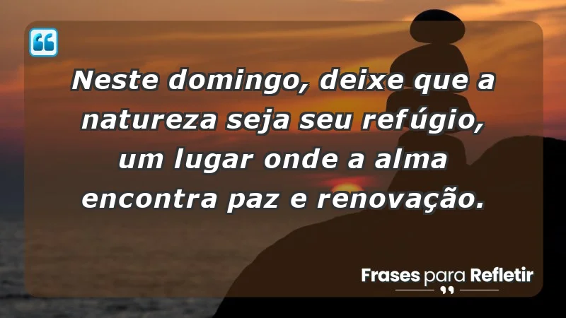 - Neste domingo, deixe que a natureza seja seu refúgio, um lugar onde a alma encontra paz e renovação.