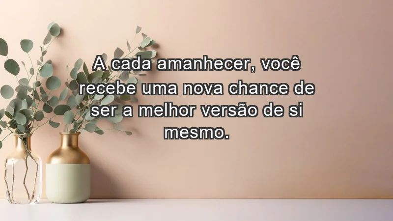 - A cada amanhecer, você recebe uma nova chance de ser a melhor versão de si mesmo.