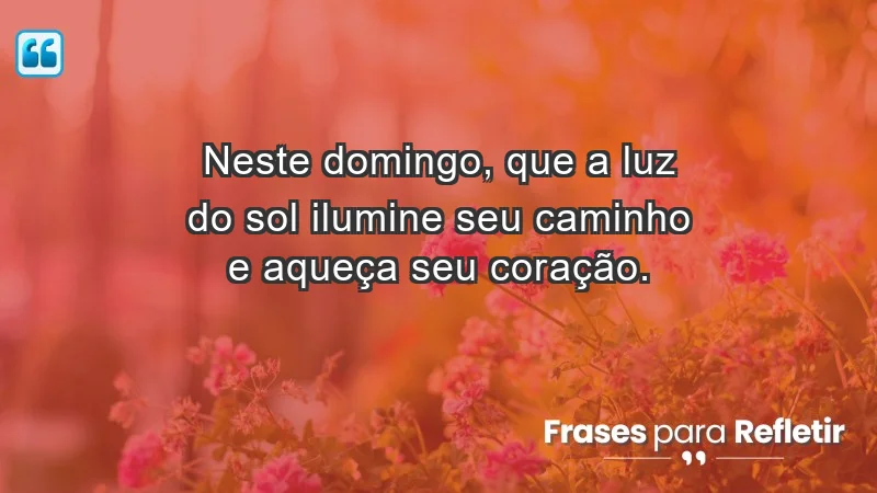 - Neste domingo, que a luz do sol ilumine seu caminho e aqueça seu coração.