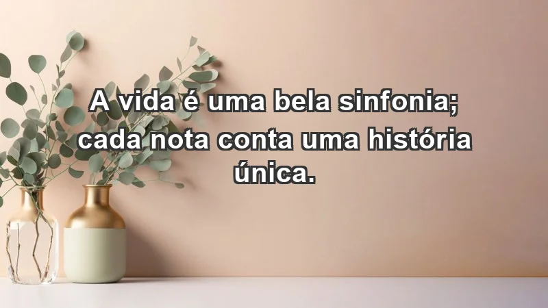 - A vida é uma bela sinfonia; cada nota conta uma história única.