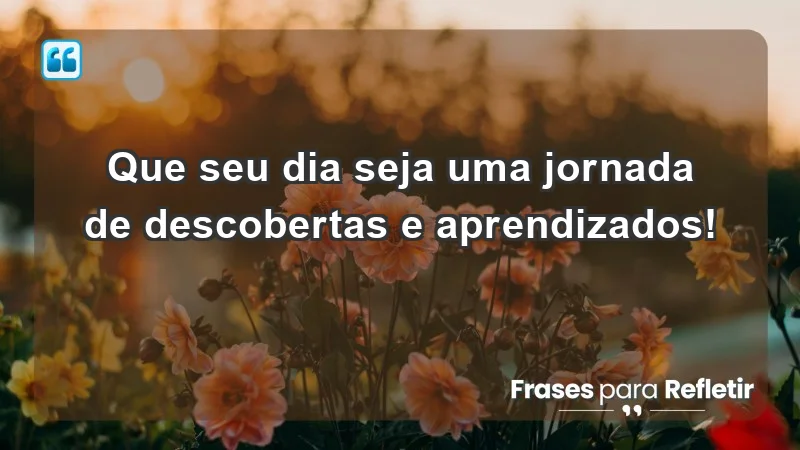 - Que seu dia seja uma jornada de descobertas e aprendizados!