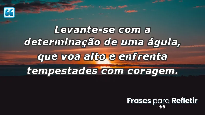 - Levante-se com a determinação de uma águia, que voa alto e enfrenta tempestades com coragem.