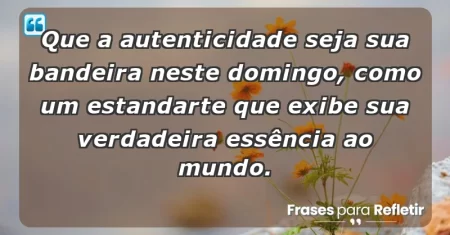 Que a autenticidade seja sua bandeira neste domingo, como um estandarte que exibe sua verdadeira essência ao mundo.