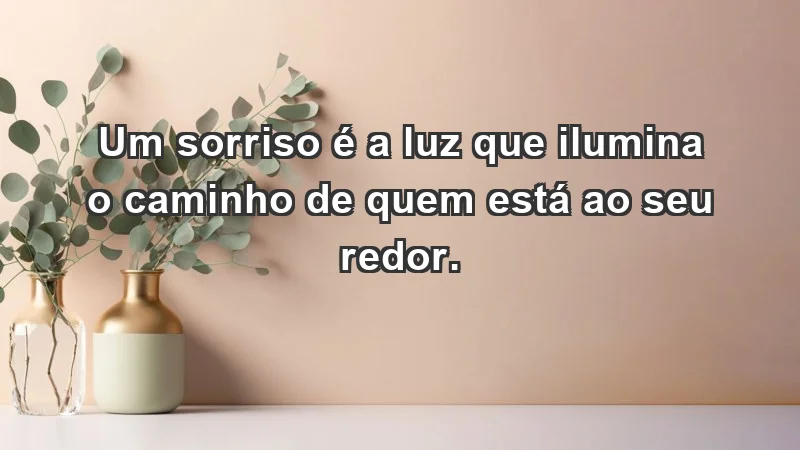 - Um sorriso é a luz que ilumina o caminho de quem está ao seu redor.