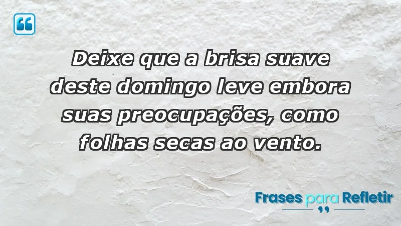 - Deixe que a brisa suave deste domingo leve embora suas preocupações, como folhas secas ao vento.