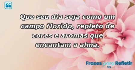 Que seu dia seja como um campo florido, repleto de cores e aromas que encantam a alma.