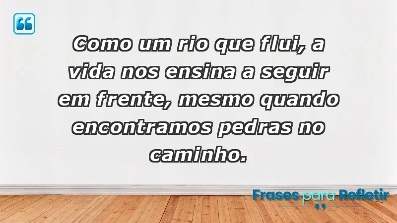 - Como um rio que flui, a vida nos ensina a seguir em frente, mesmo quando encontramos pedras no caminho.