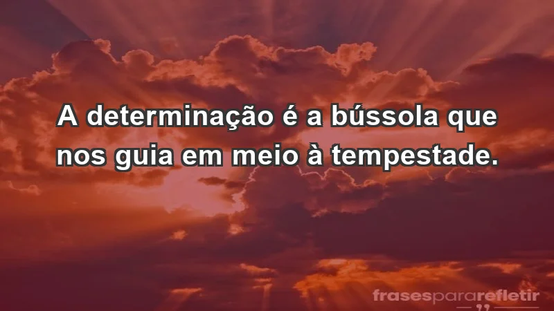 - A determinação é a bússola que nos guia em meio à tempestade.