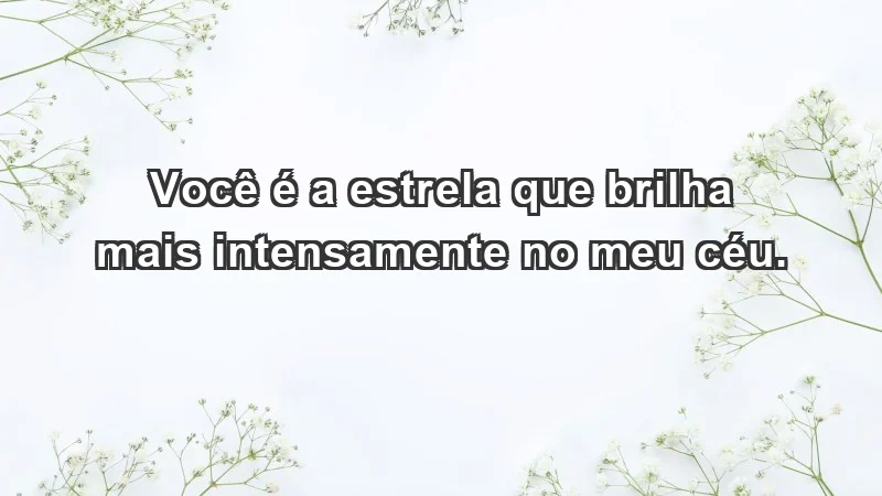 - Você é a estrela que brilha mais intensamente no meu céu.