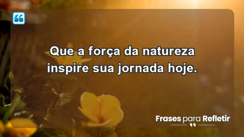 - Que a força da natureza inspire sua jornada hoje.