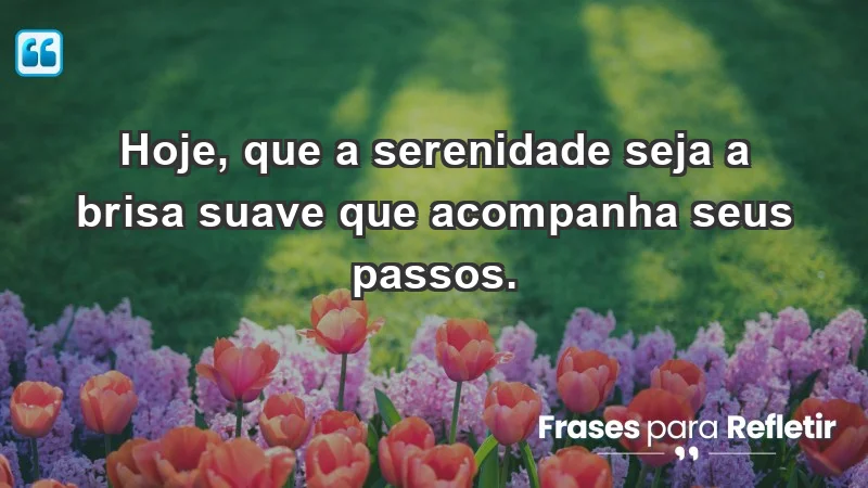 - Hoje, que a serenidade seja a brisa suave que acompanha seus passos.