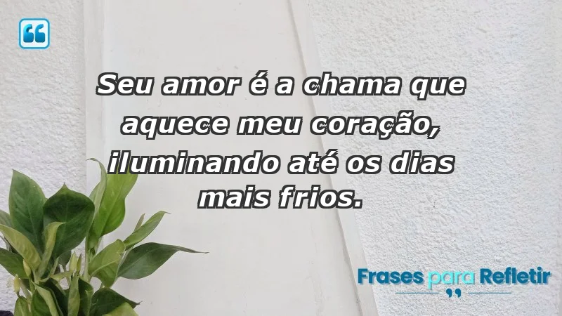 - Seu amor é a chama que aquece meu coração, iluminando até os dias mais frios.