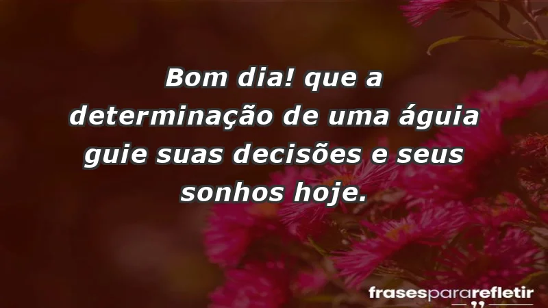 - Bom dia! Que a determinação de uma águia guie suas decisões e seus sonhos hoje.