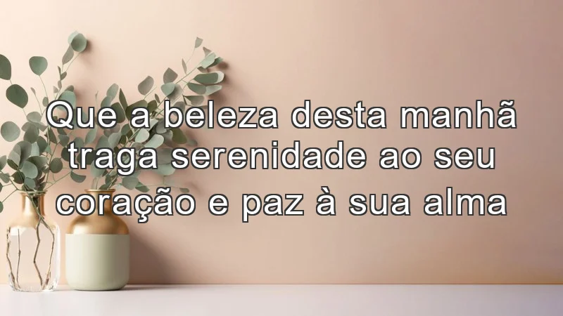 Que a beleza desta manhã traga serenidade ao seu coração e paz à sua alma.